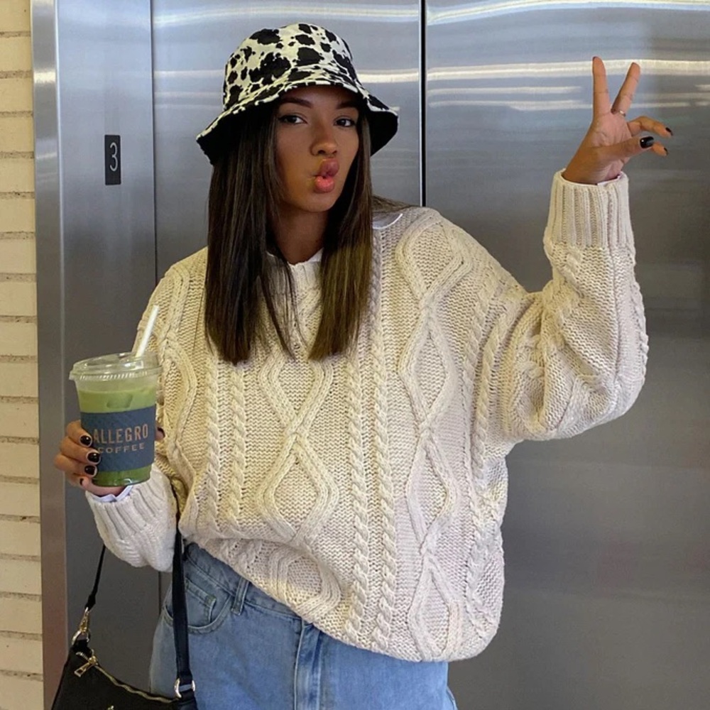 Brand New Princess Polly Pullover Anaya Oversized Cable Knit Sweater